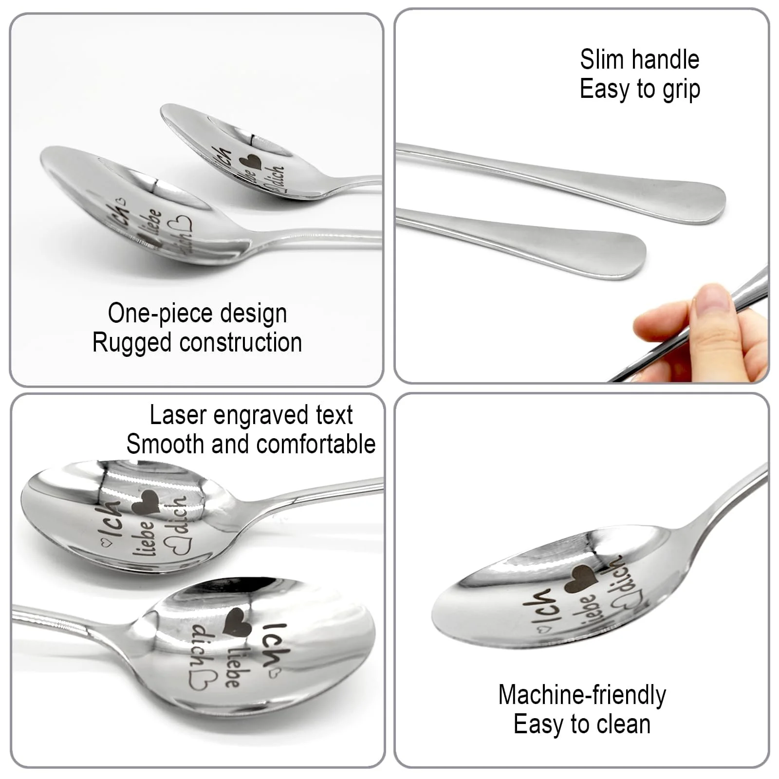 Ложки I Love You, Набір з 2 кавових ложок з гравіюванням I Love You, фото №6 Ложки I Love You, Набір з 2 кавових ложок з гравіюванням I Love You, фото №6
