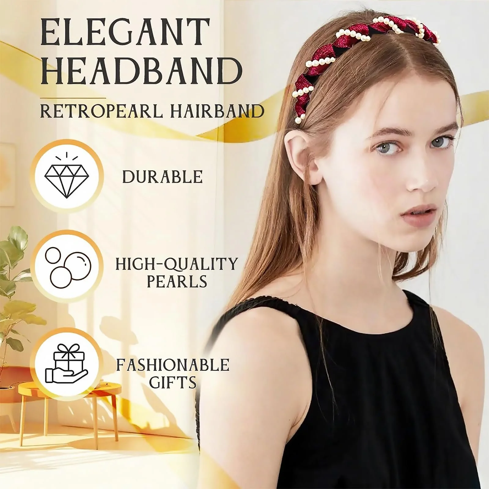 Набор из 3-х искусственных жемчужных обручей., фото №4