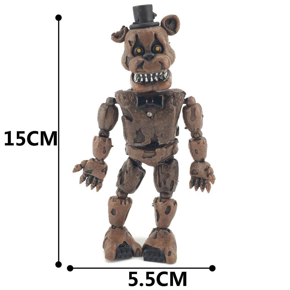 Фігурки FNAF Nightmare Foxy Bear Chica, іграшкові ляльки для подарунків на день народження, прикраси для торта, набір із 6 штук, фото №3