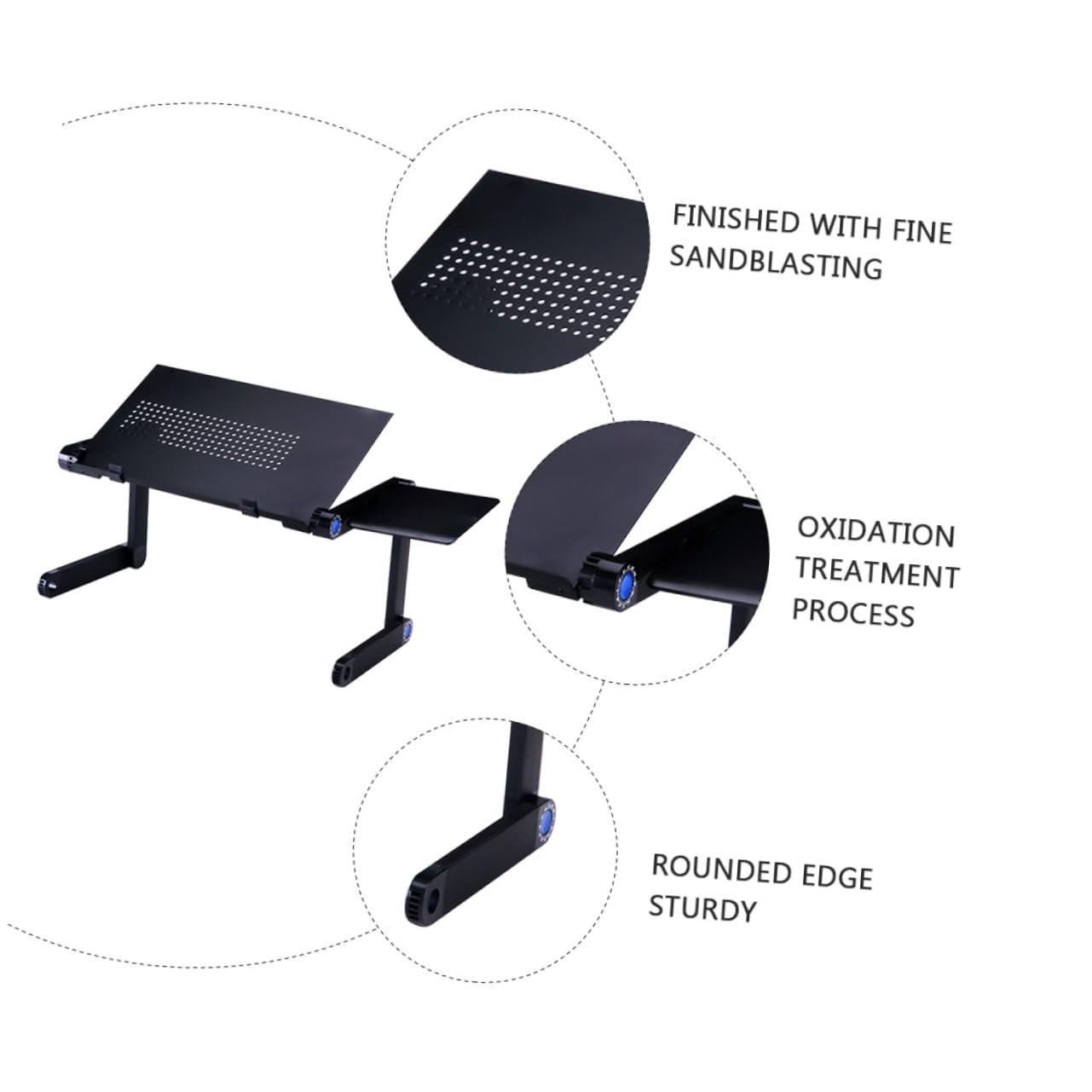 Регульована по висоті підставка для ноутбука Алюмінієва з вентиляцією. Ергономічна портативна, фото №3