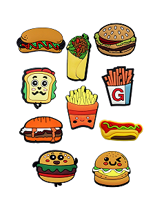 Джибитсы еда фаст-фуд food Jibbitz 10 шт аксессуары Крокс украшение Dz_67_3 - Фото 1