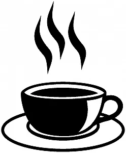 Наклейка на стіну Samunshi Чашка кави 8.2 x 10 см Чорна - Фото 1