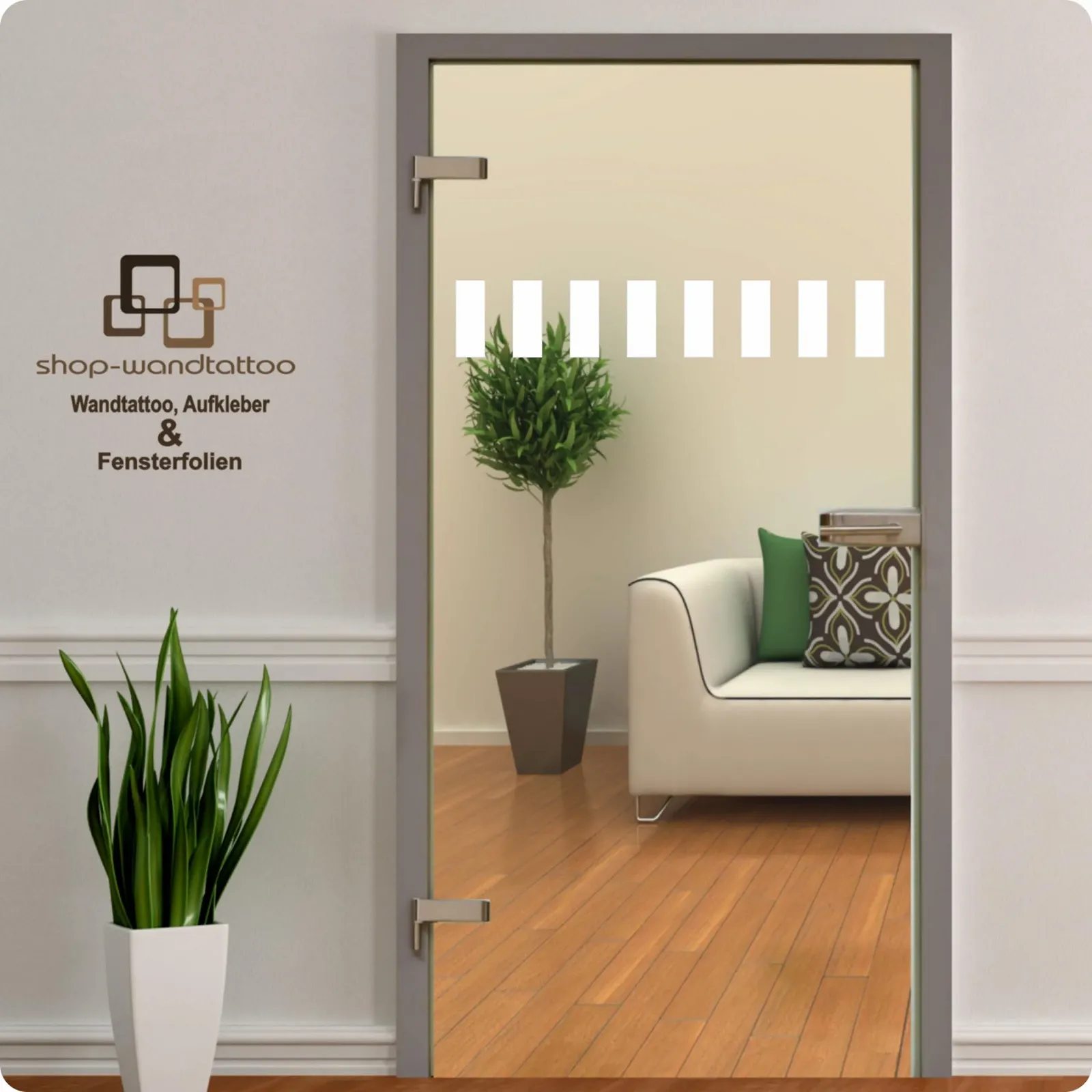 Наклейка на скляні двері GDT018 Матова плівка для декору вікон 74.6 см x 15 см, фото №6