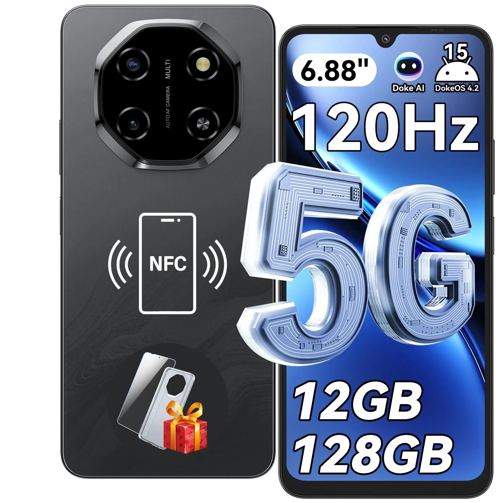 Смартфон Blackview Shark 6 AI 5G 12/128GB 6.88" 120Hz 5000mAh 18W 16MP 8MP NFC, фото №1 Смартфон Blackview Shark 6 AI 5G 12/128GB 6.88" 120Hz 5000mAh 18W 16MP 8MP NFC, фото №1
