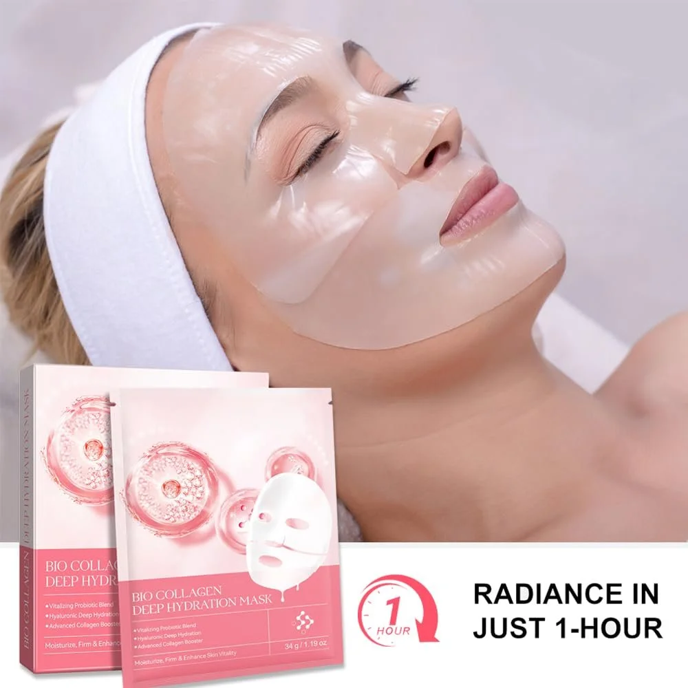 Маска для обличчя з колагеном (4 шт.) Зволожуюча, глибоке зволоження та підтяжка, фото №6 Маска для обличчя з колагеном (4 шт.) Зволожуюча, глибоке зволоження та підтяжка, фото №6