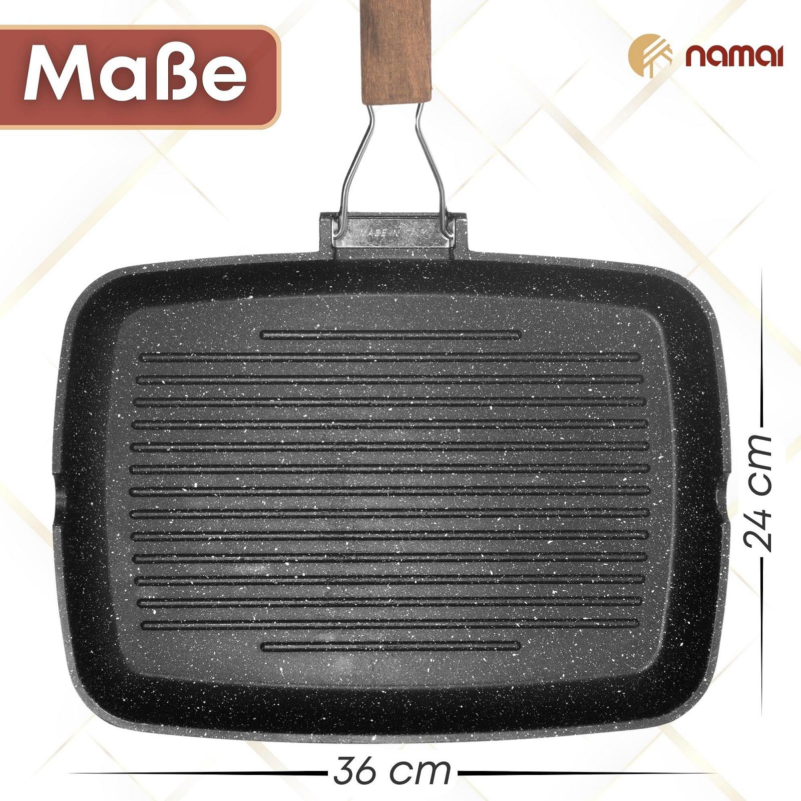 Сковорода-гриль NAMAI 36 см x 24 см, алюміній, фото №5