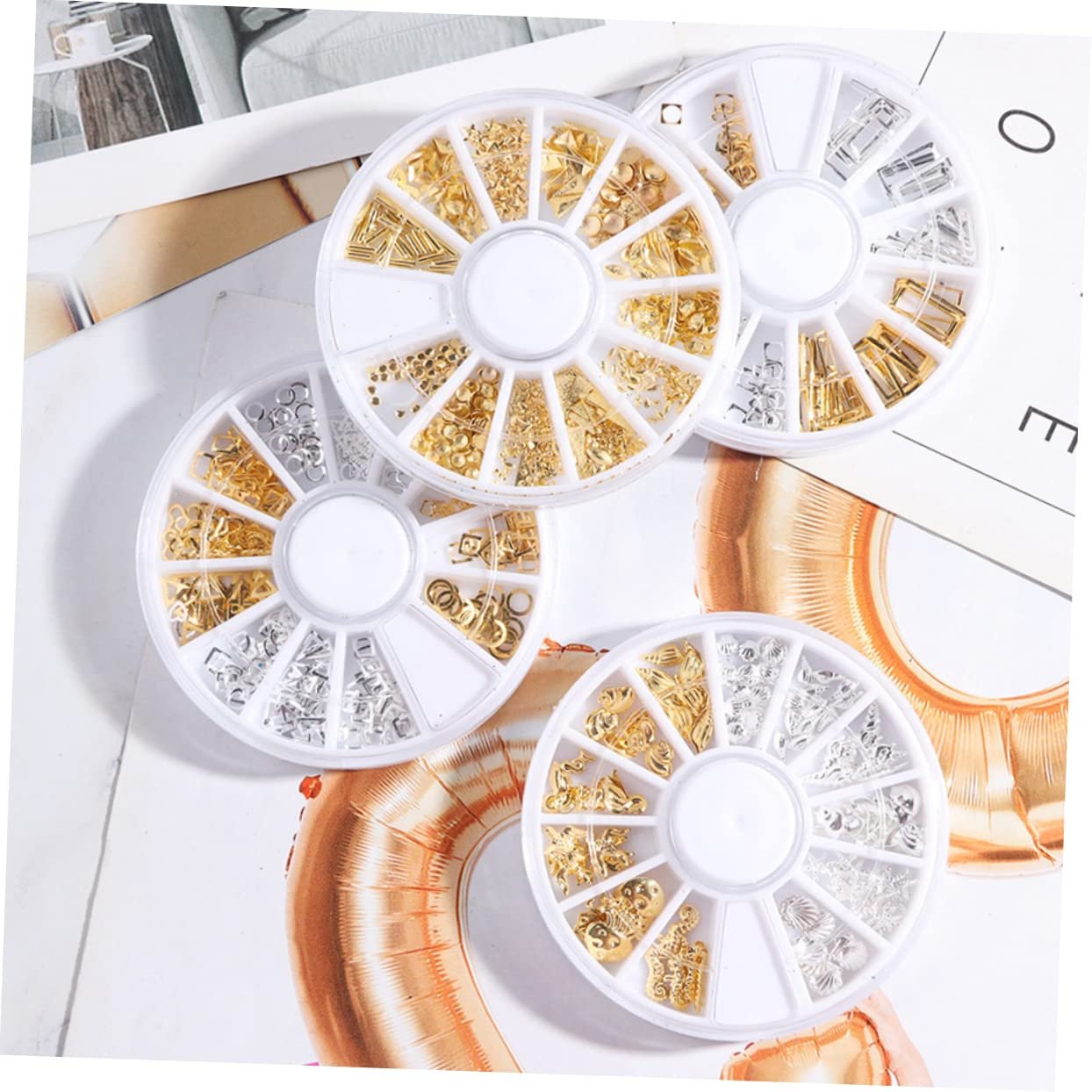 Заклепки для ногтей металлические геометрические 2 шт., фото №9