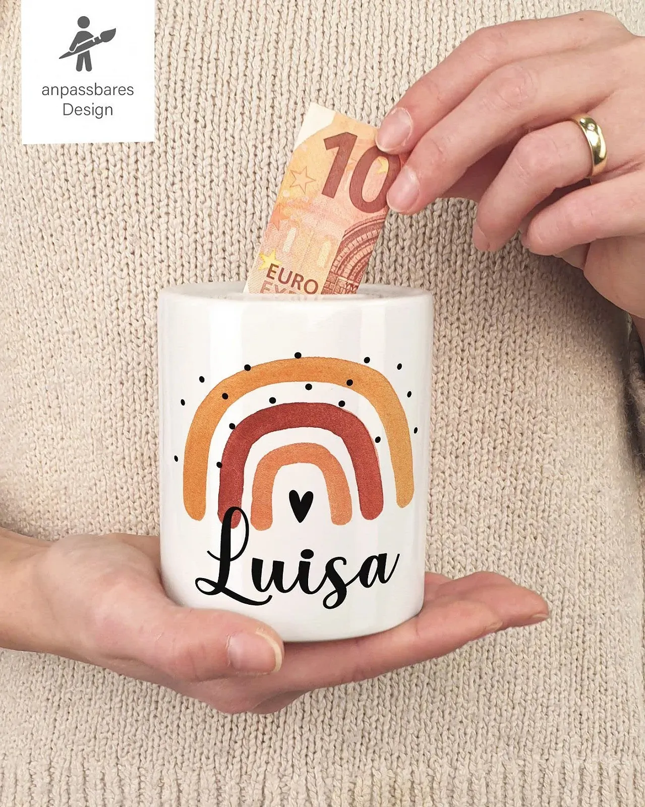 Скарбничка Веселка Персоналізована Керамічна, фото №3