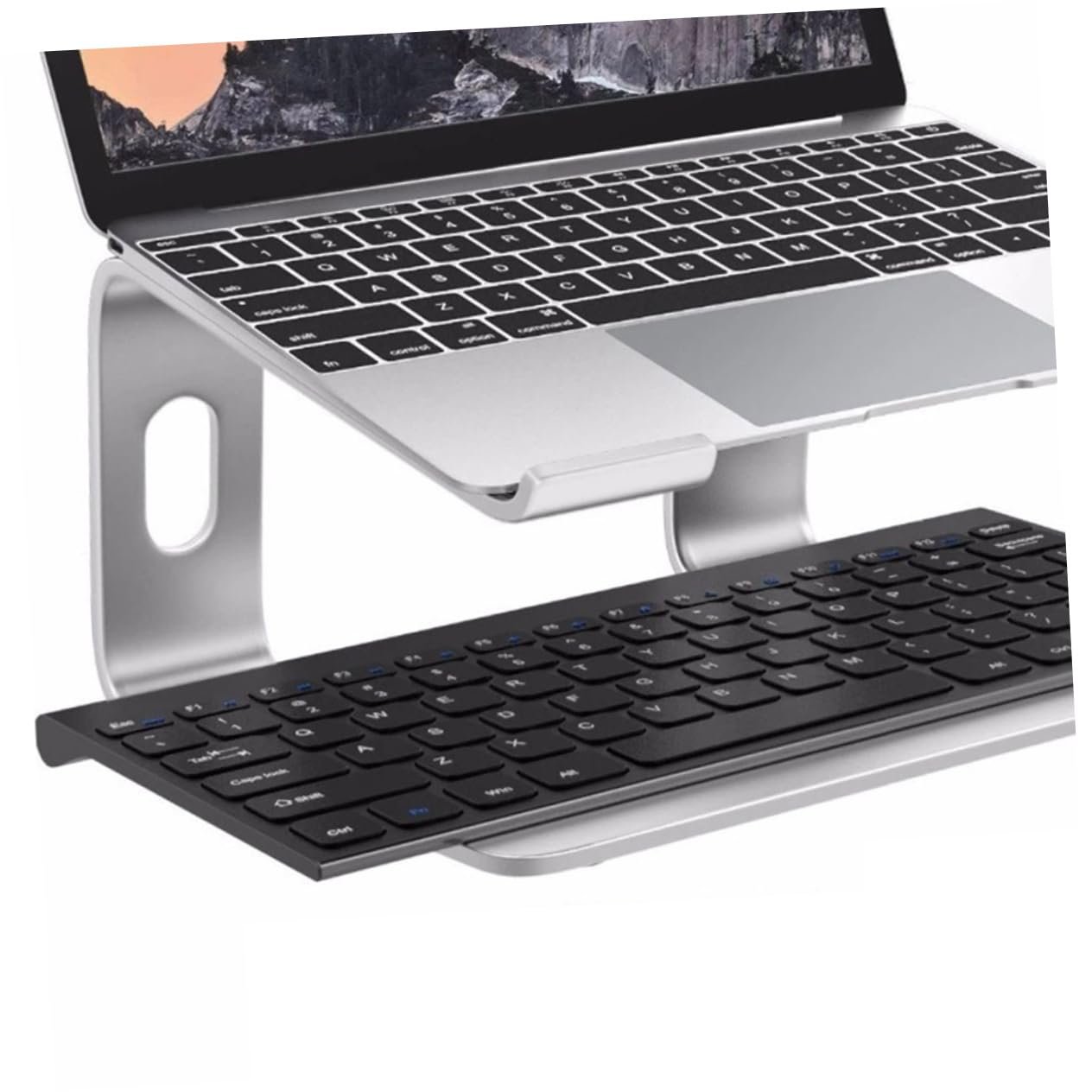 Подставка для ноутбука алюминиевая NUOBESTY с вентиляционным отверстием для охлаждения для дома офиса Нескользящие накладки Легкая Прочная, фото №6 Подставка для ноутбука алюминиевая NUOBESTY с вентиляционным отверстием для охлаждения для дома офиса Нескользящие накладки Легкая Прочная, фото №6