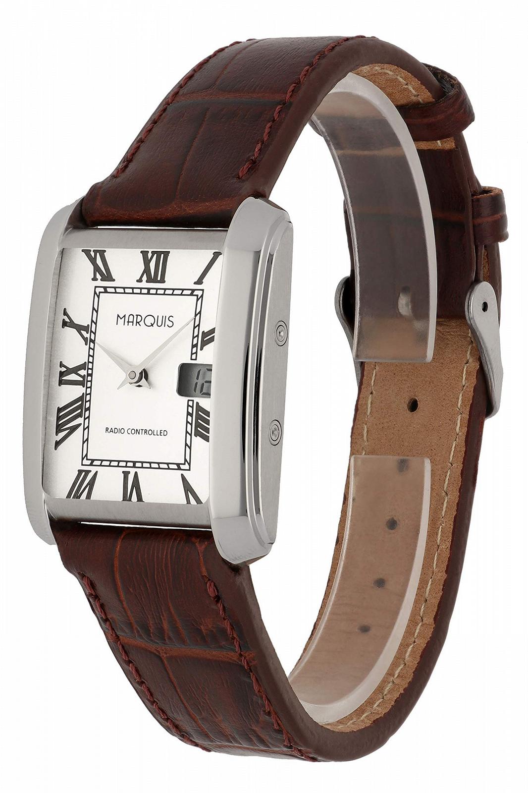 Женские радиоуправляемые часы MARQUIS Коричневый, серебристый, Ремешок, фото №2