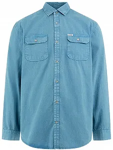 Мужская джинсовая рубашка GUESS JEANS / Светло-голубая / Размер L - Фото 1