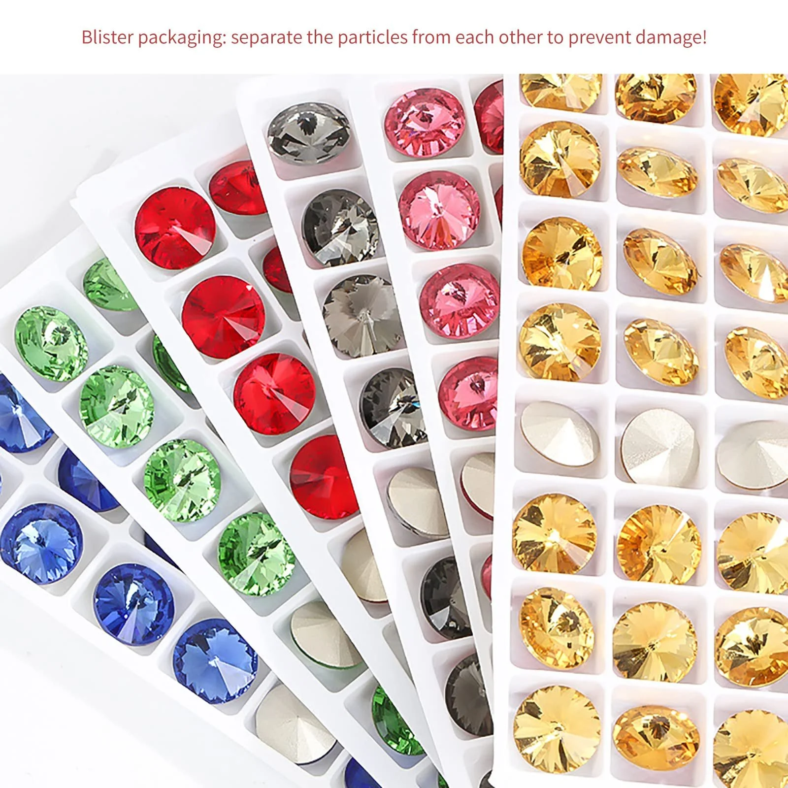 Стразы Круглые для ногтей, 1 шт, 12 мм, случайный цвет, фото №4