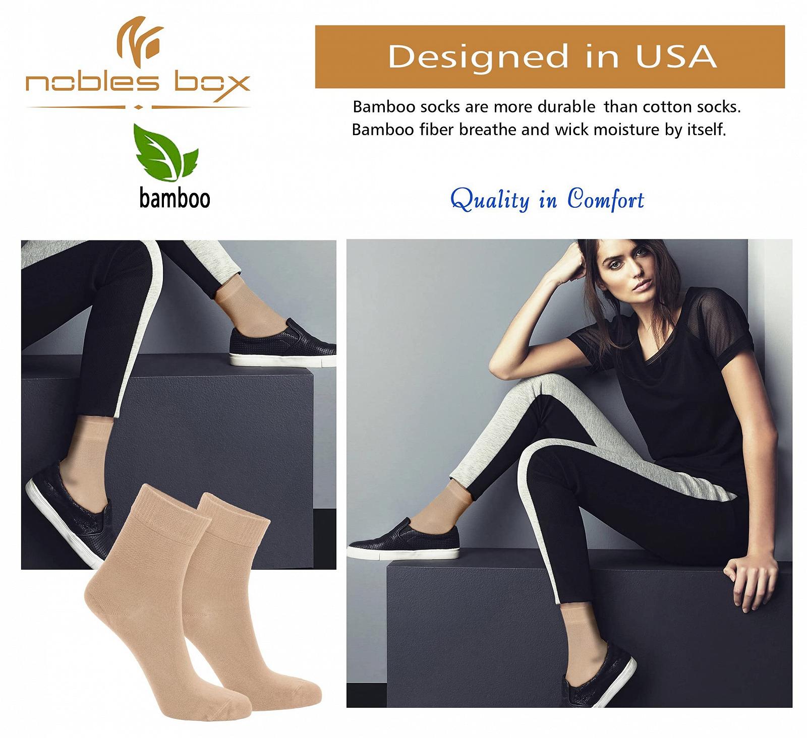 Диабетические носки Bamboo Мягкие и тонкие носки для женщин, носки для невропатии (4 пары), фото №7