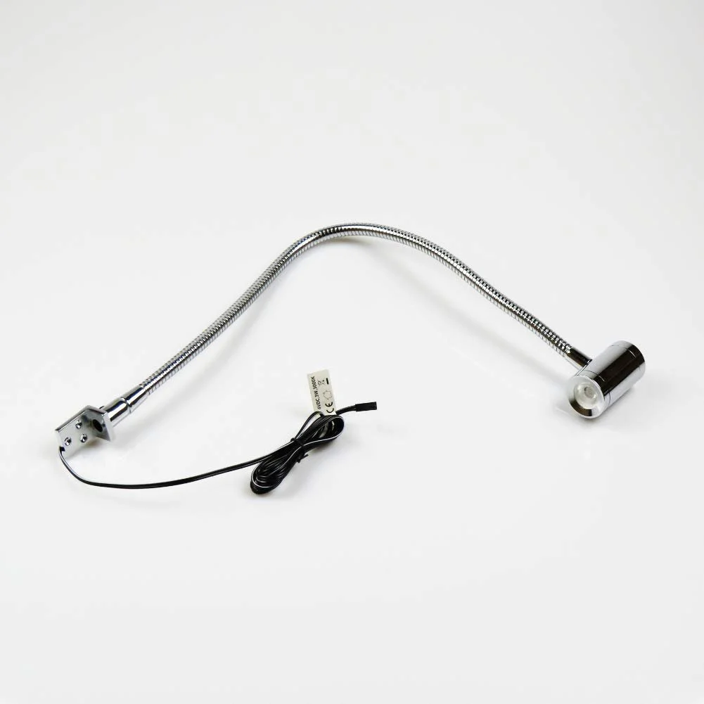 Настільна лампа для читання LED 3 W гнучка хром, фото №5