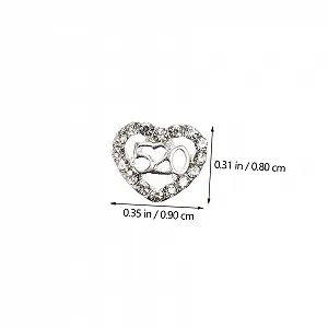 Украшения для ногтей ABOOFAN 80 шт Сердцевидные бриллианты для ногтей Галстук Сделай сам Цинковый сплав synthetic.ua - Фото 1