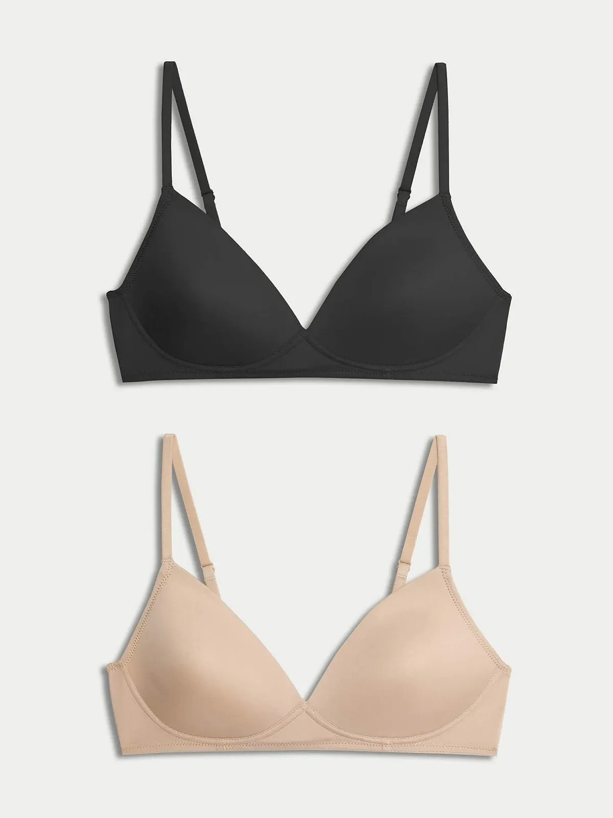 Бюстгальтер Marks & Spencer First Bras 65D без косточек (Aa-D) 2 шт черный/опаловый, фото №2