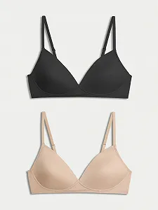 Бюстгальтер Marks & Spencer First Bras 65D без кісточок (Aa-D) 2 шт synthetic.ua - Фото 1
