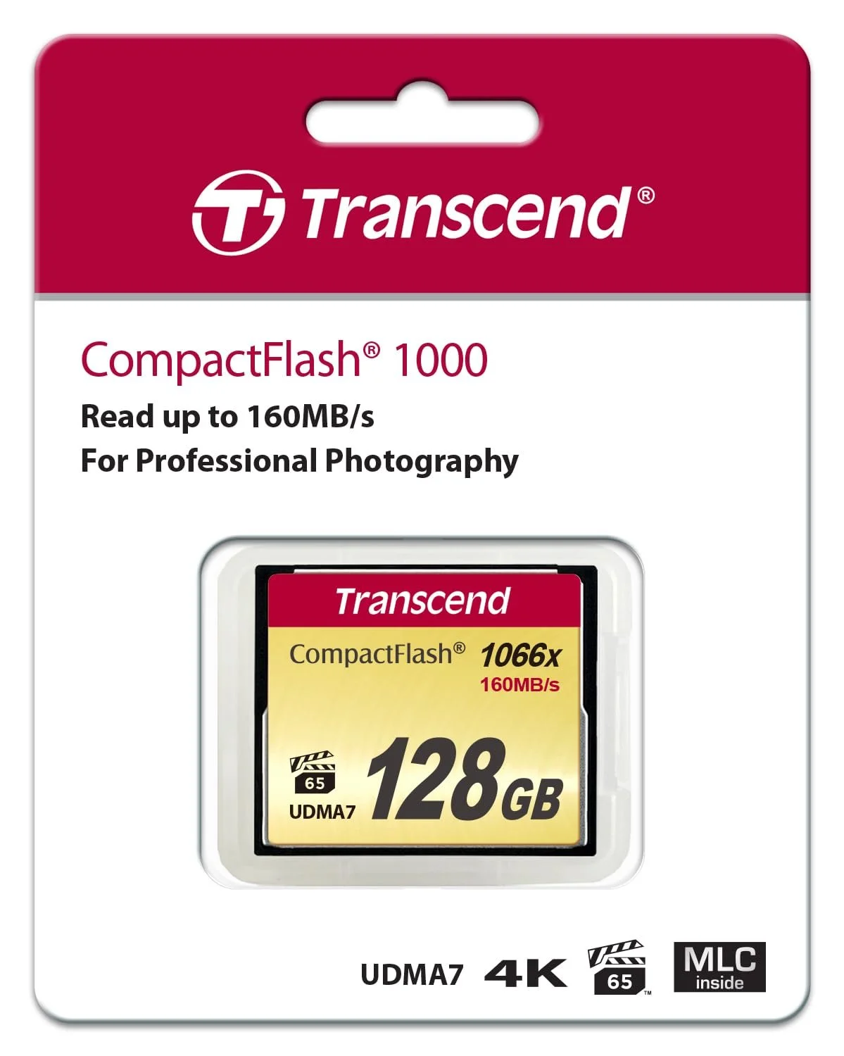 Compact Flash Card Transcend Information 128GB TS128GCF1000 160/120 MB/s, фото №2 Compact Flash Card Transcend Information 128GB TS128GCF1000 160/120 MB/s, фото №2