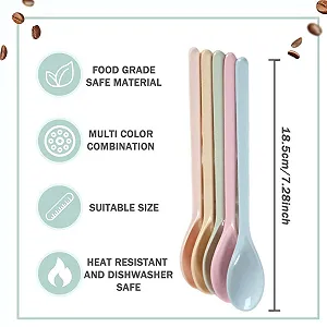 Ложки Пластиковые Длинные Разноцветные, Упаковка 5 штук synthetic.ua - Фото 1