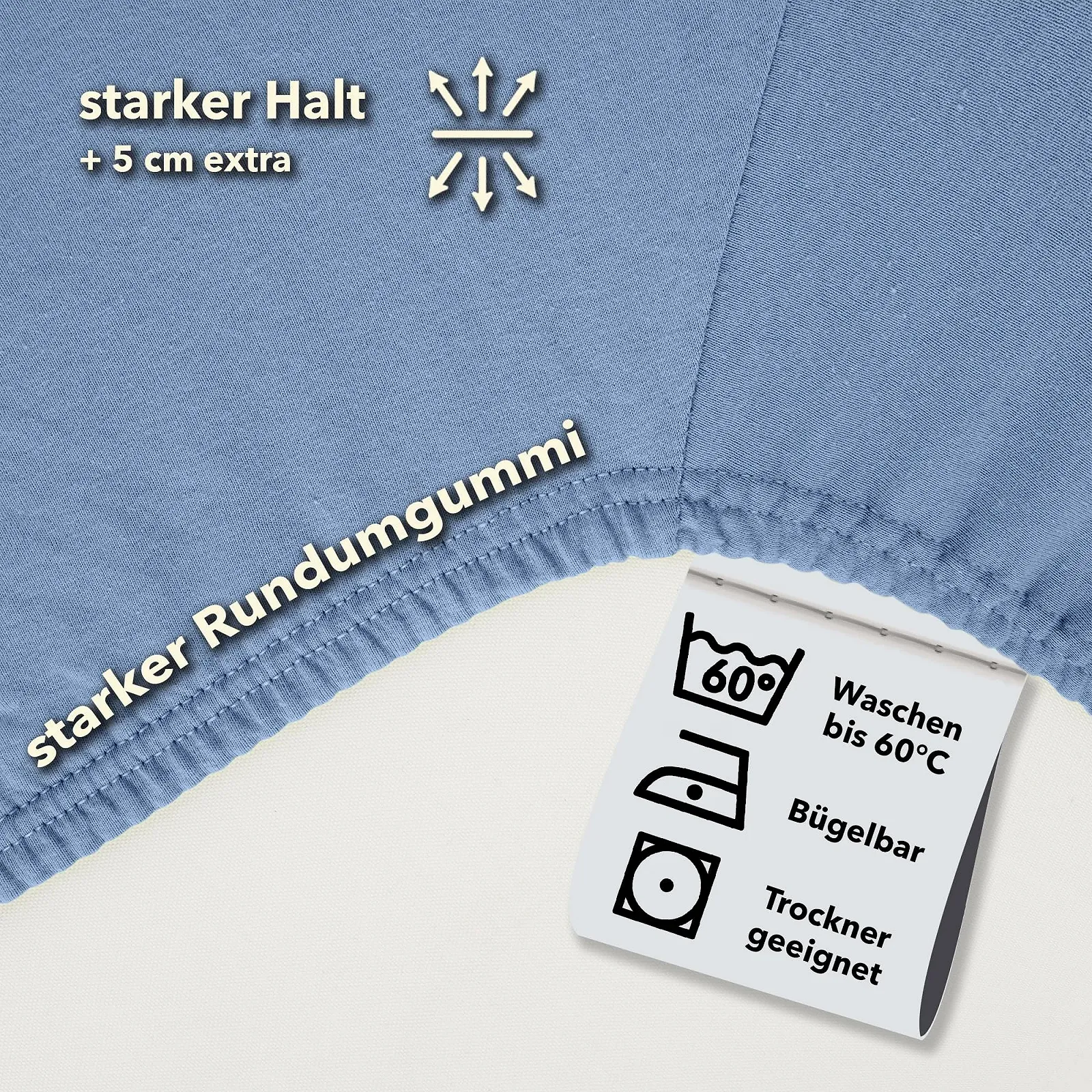 Простирадло на гумці STUDIO Бавовна 90 x 200 см - 100 x 200 см Середній Синій, фото №3 Простирадло на гумці STUDIO Бавовна 90 x 200 см - 100 x 200 см Середній Синій, фото №3