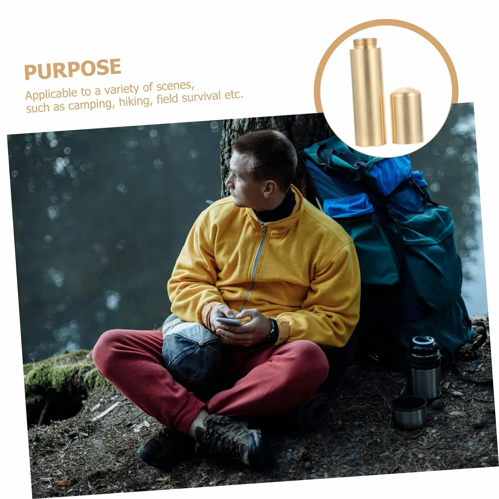 Маленький латунний контейнер для зберігання портативний органайзер для кемпінгу, фото №3