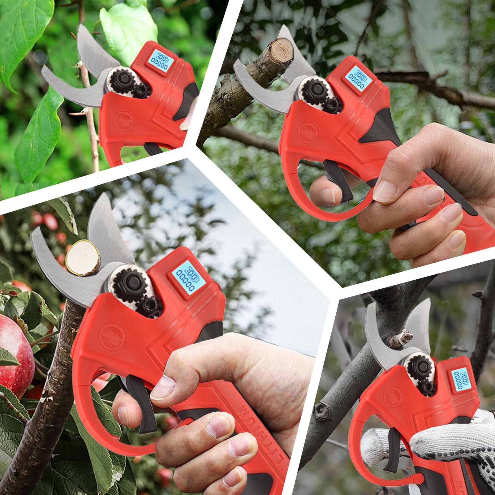 Секатор акумуляторний 30 мм з 2 акумуляторами і LCD-дисплеєм, фото №7