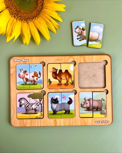 Сортер-пазл Удивительные животные mini [tsi192770-TSI], фото №2