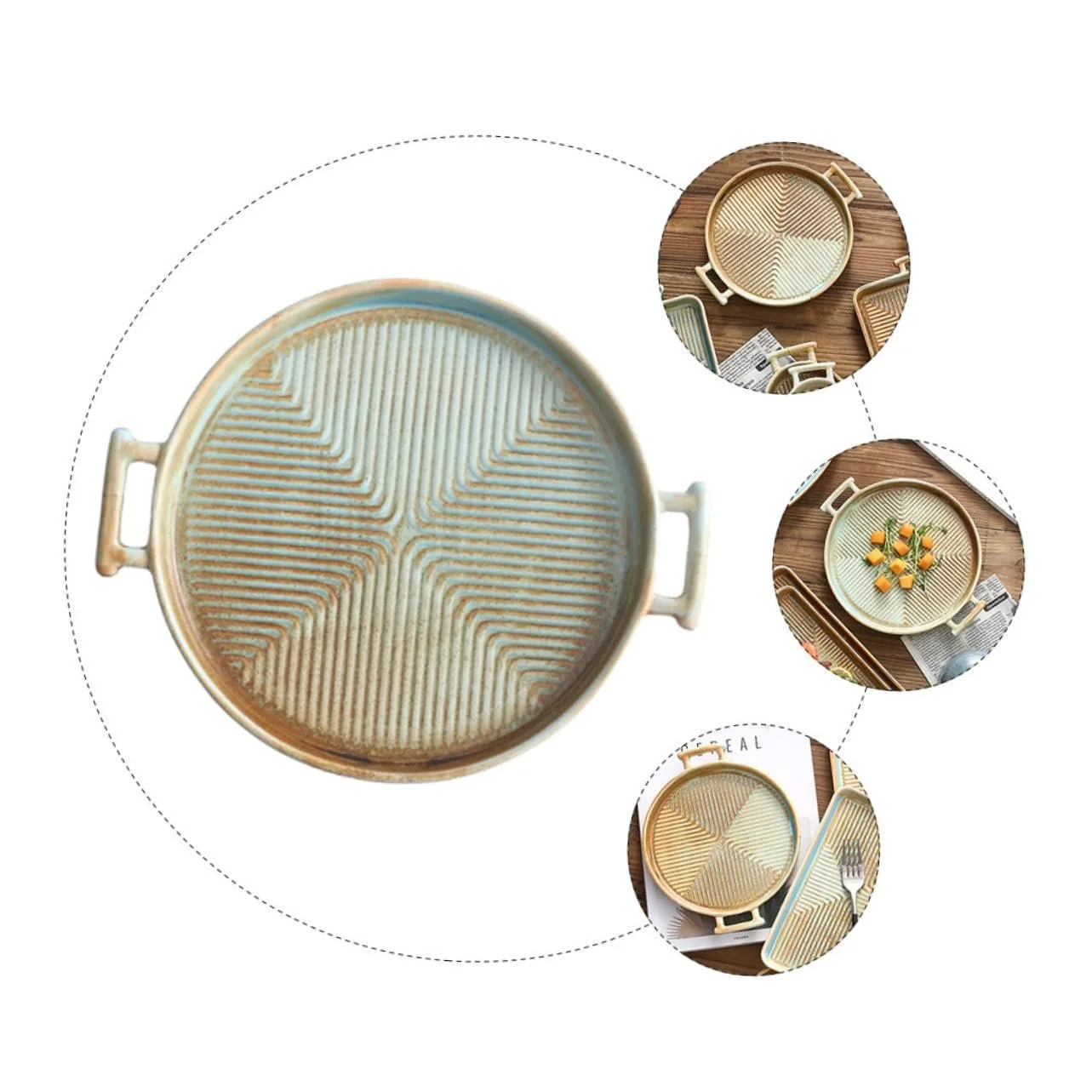 Форма для запекания керамическая прямоугольная с ручками ретро жаростойкая, фото №8