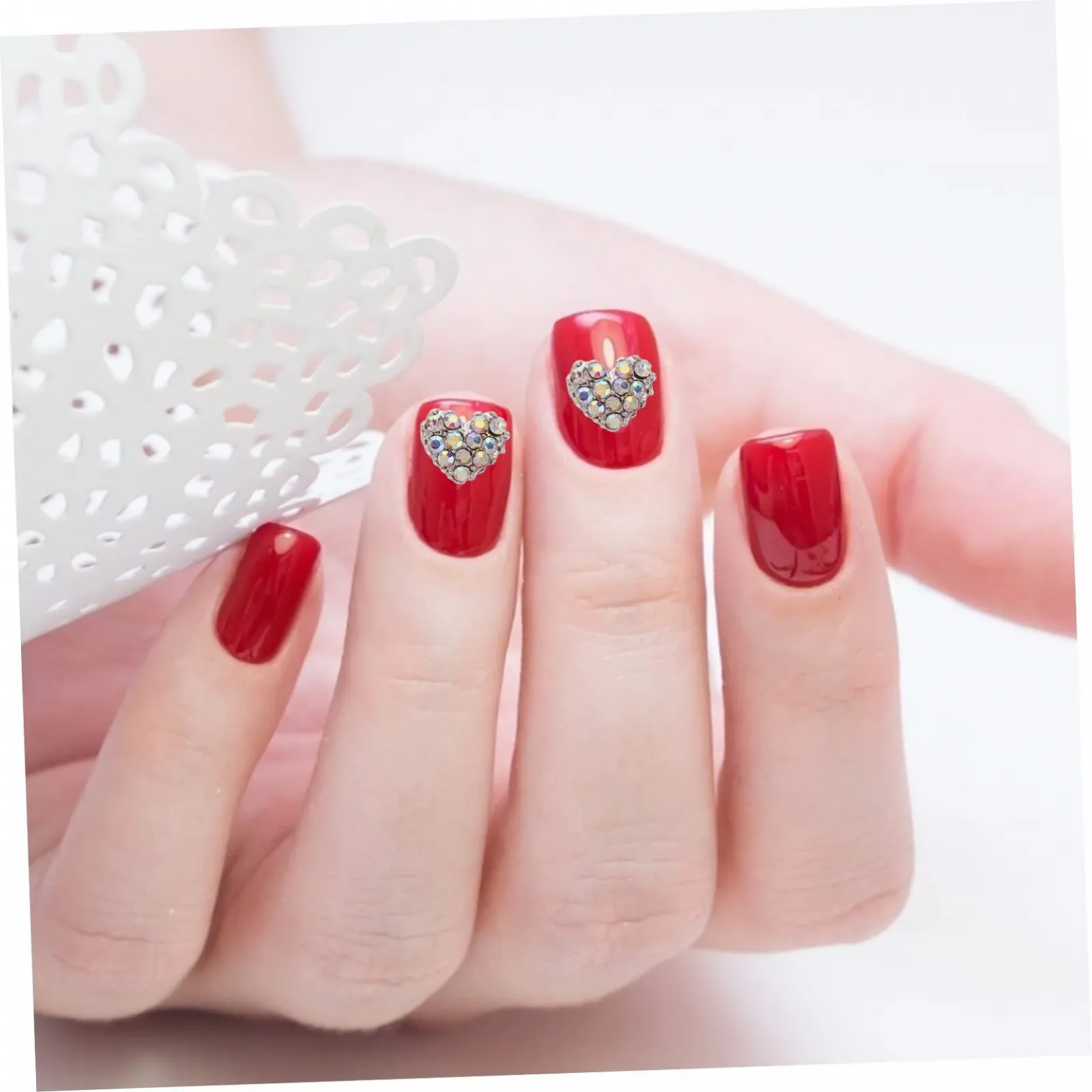Стразы для ногтей Housoutil 20 шт., сердце, украшения для маникюра, блестящие для самодельного маникюра, вечерние украшения для ногтей, фото №4