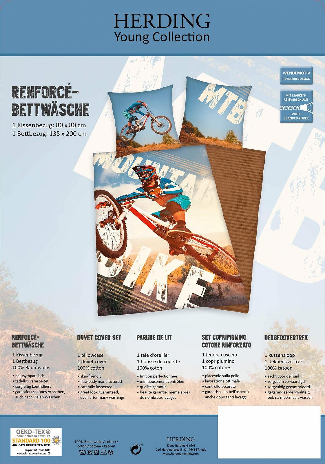 Комплект постельного белья Herding Young Collection Mountain Bike двусторонний с рисунком, фото №5