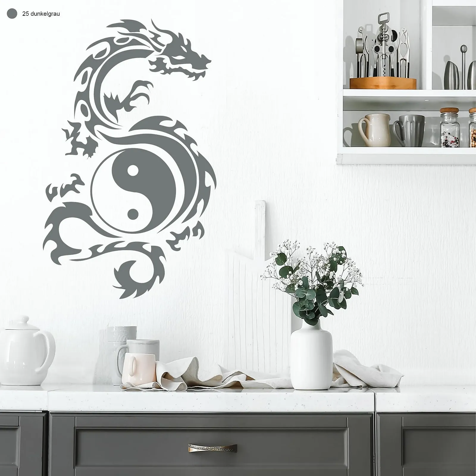 Наклейка на стену Loft Дракон Инь-Ян Трайбл, фото №6