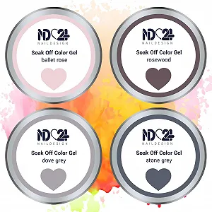 Гель-лак ND24 NailDesign Premium Bundle Nude Lover Soak Off Gel Collection База Rubber, Верхнее покрытие и Средство для снятия - Высокопигментированный УФ LED - Насыщенный цвет, Стойкий - Легко снимается - 7 шт. synthetic.ua - Фото 1