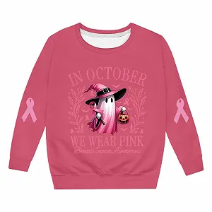 Пуловер для мальчиков Модный с милым принтом на Хэллоуин Повседневный свитшот с круглым вырезом и длинными рукавами для детей, размер 140 synthetic.ua - Фото 1