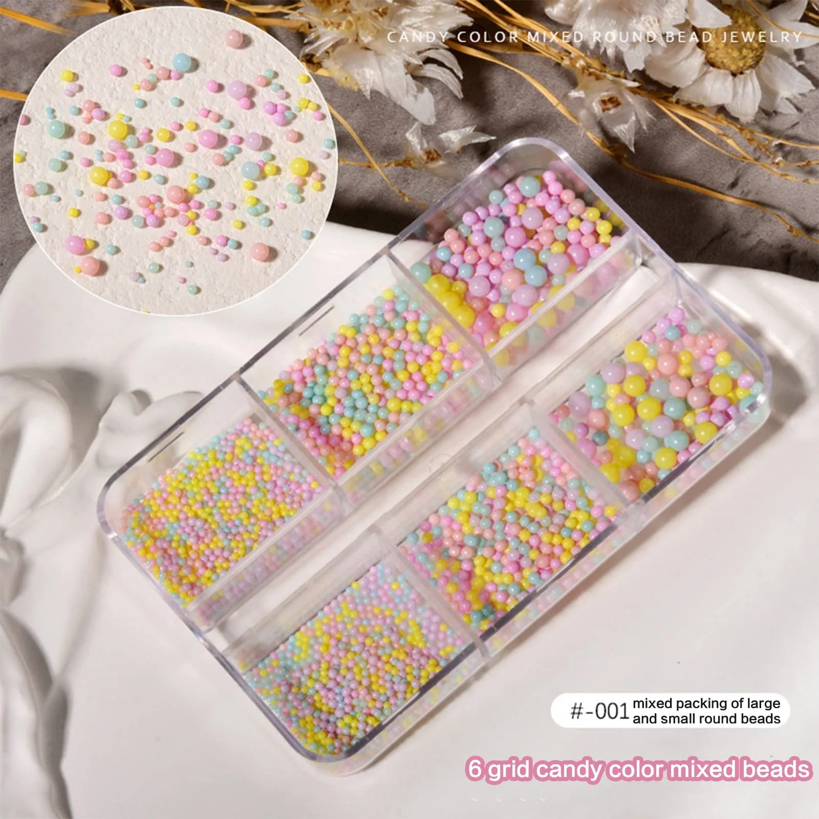 Бусины для ногтей Золотые заклепки для ногтей Круглые икорные бусины для ногтей Золотой круглый жемчуг для мобильного телефона Ногти для лица, фото №7