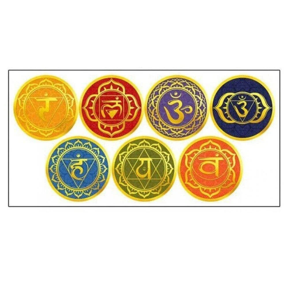 Наклейки на стіну Seven Chakra Buddhism Круглі Золотисті, фото №6