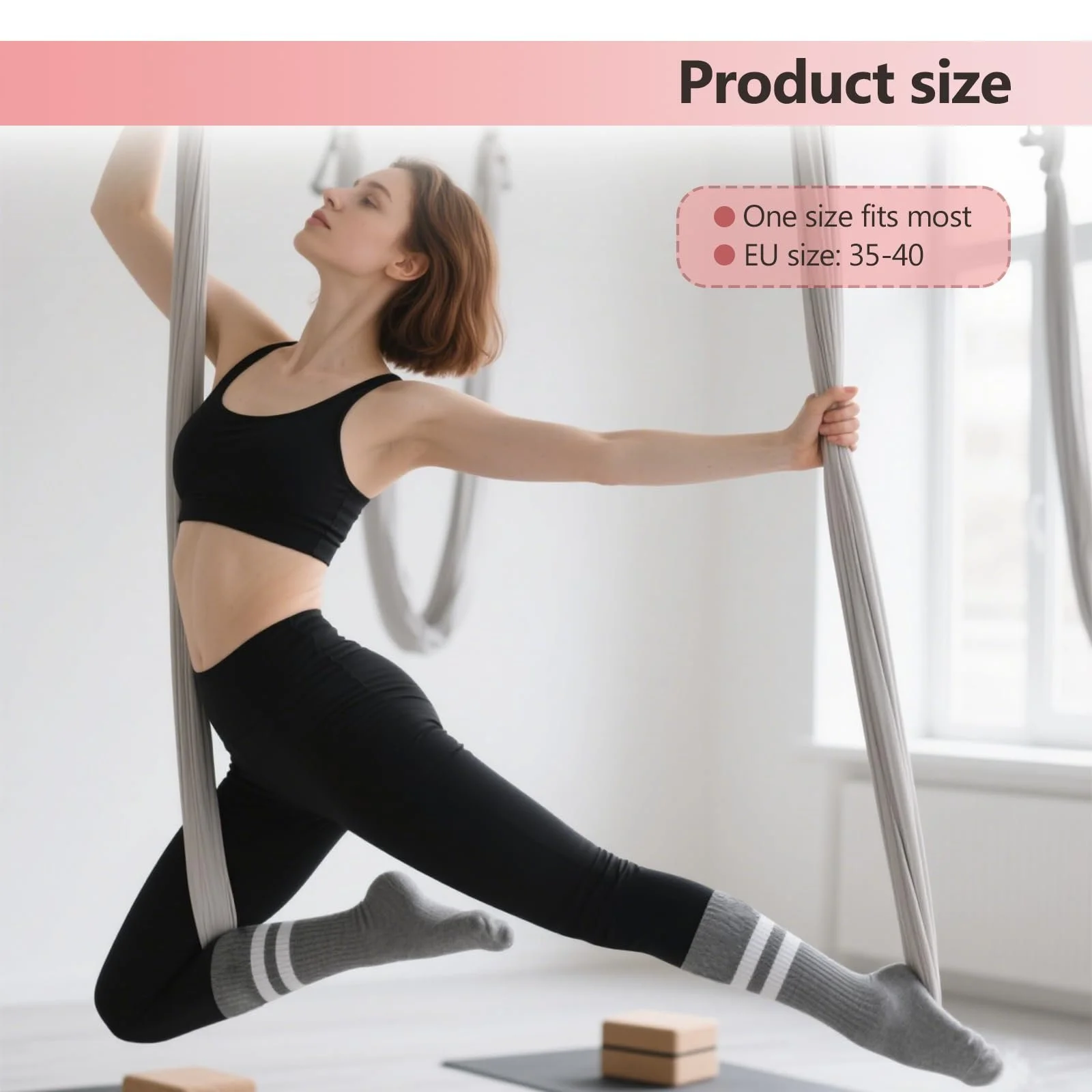 Носки для пилатеса и фитнеса NoBrand, 3 пары, фото №5 Носки для пилатеса и фитнеса NoBrand, 3 пары, фото №5