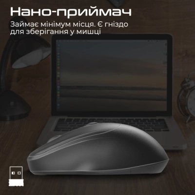 Мышка Promate UniGlide Wireless Black (uniglide.black), фото №8