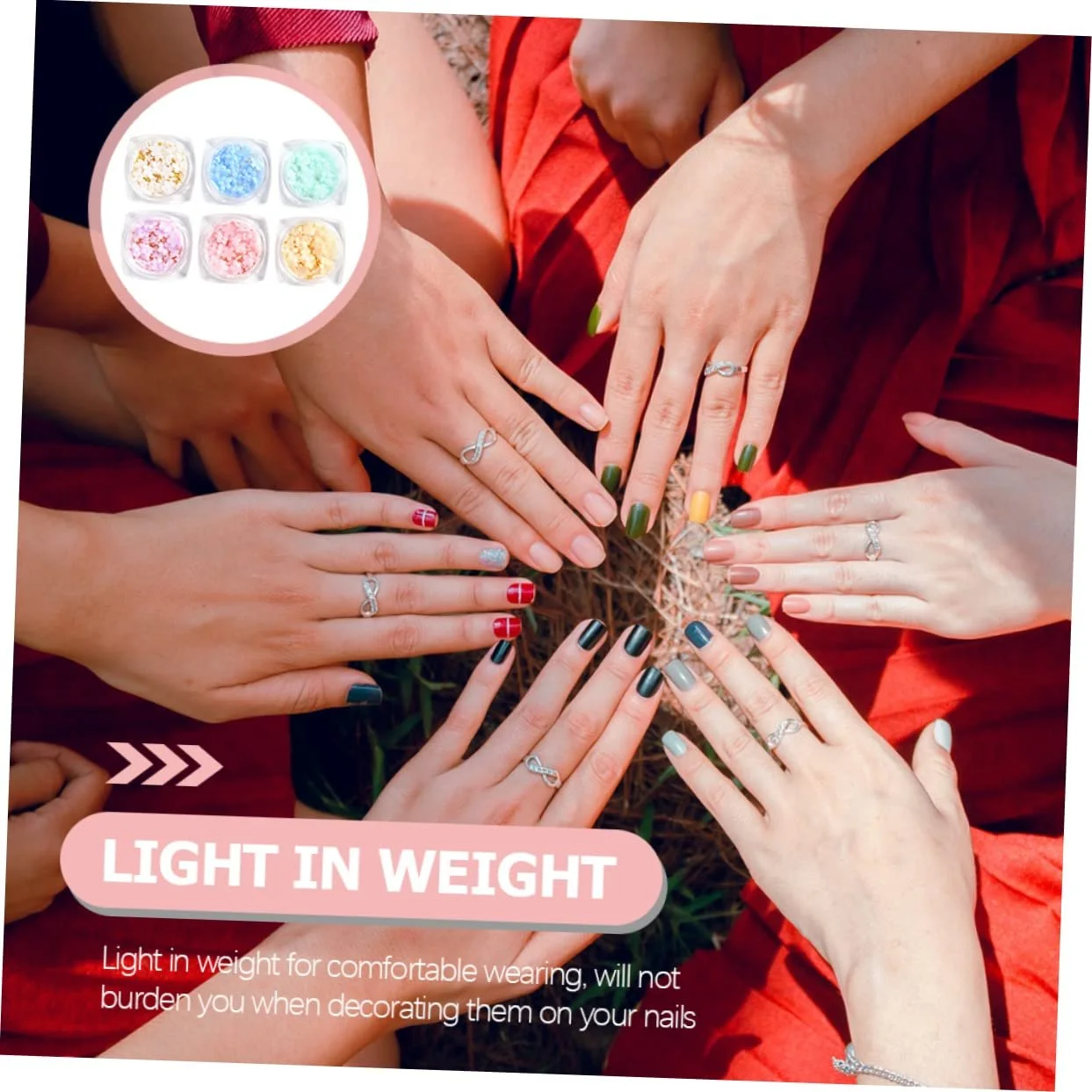 Healvian 12 коробок, аксессуары для ногтей, хлопья, подвески для акриловых ногтей, аксессуары для ногтей, украшения для книг, драгоценные камни, диски для ногтей, японские разделители для ногтей, смола, фото №3