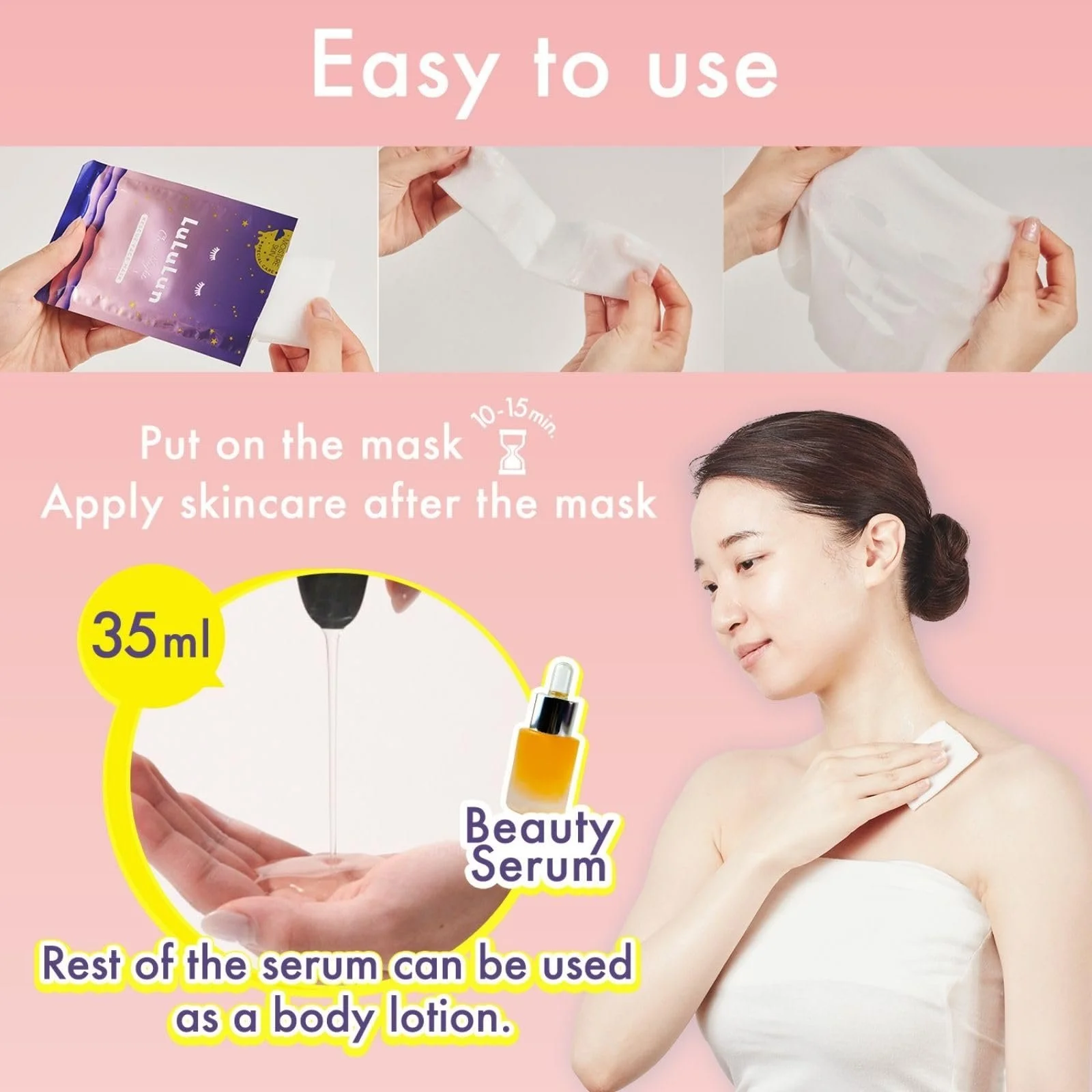 Маска для лица Lululun One Night Rescue Transparency One Night C 3K - 5 шт, фото №5