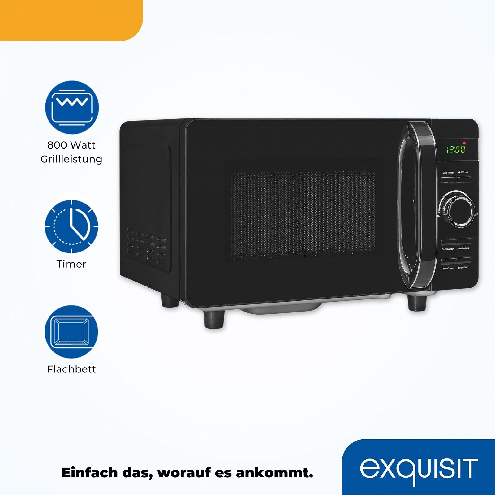 Мікрохвильова піч Exquisit MW4020-F-240DIG 20 L 700 W гриль 800 W без поворотного столу Black, фото №3 Мікрохвильова піч Exquisit MW4020-F-240DIG 20 L 700 W гриль 800 W без поворотного столу Black, фото №3