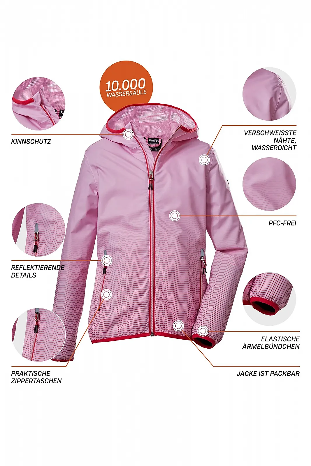 Куртка Killtec Kos 211 Grls Функціональна куртка / Куртка для активного відпочинку з капюшоном, що складається, фото №2