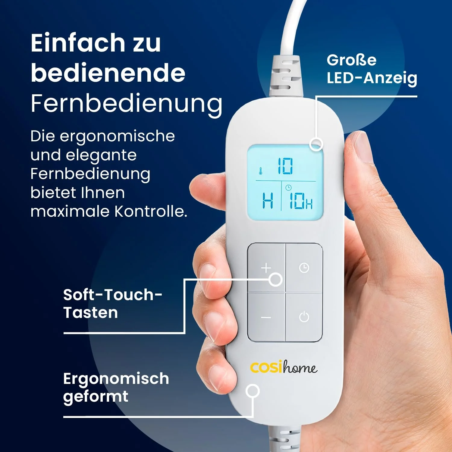 Электрическое одеяло Cosi Home 180 x 130 см Серый, фото №4