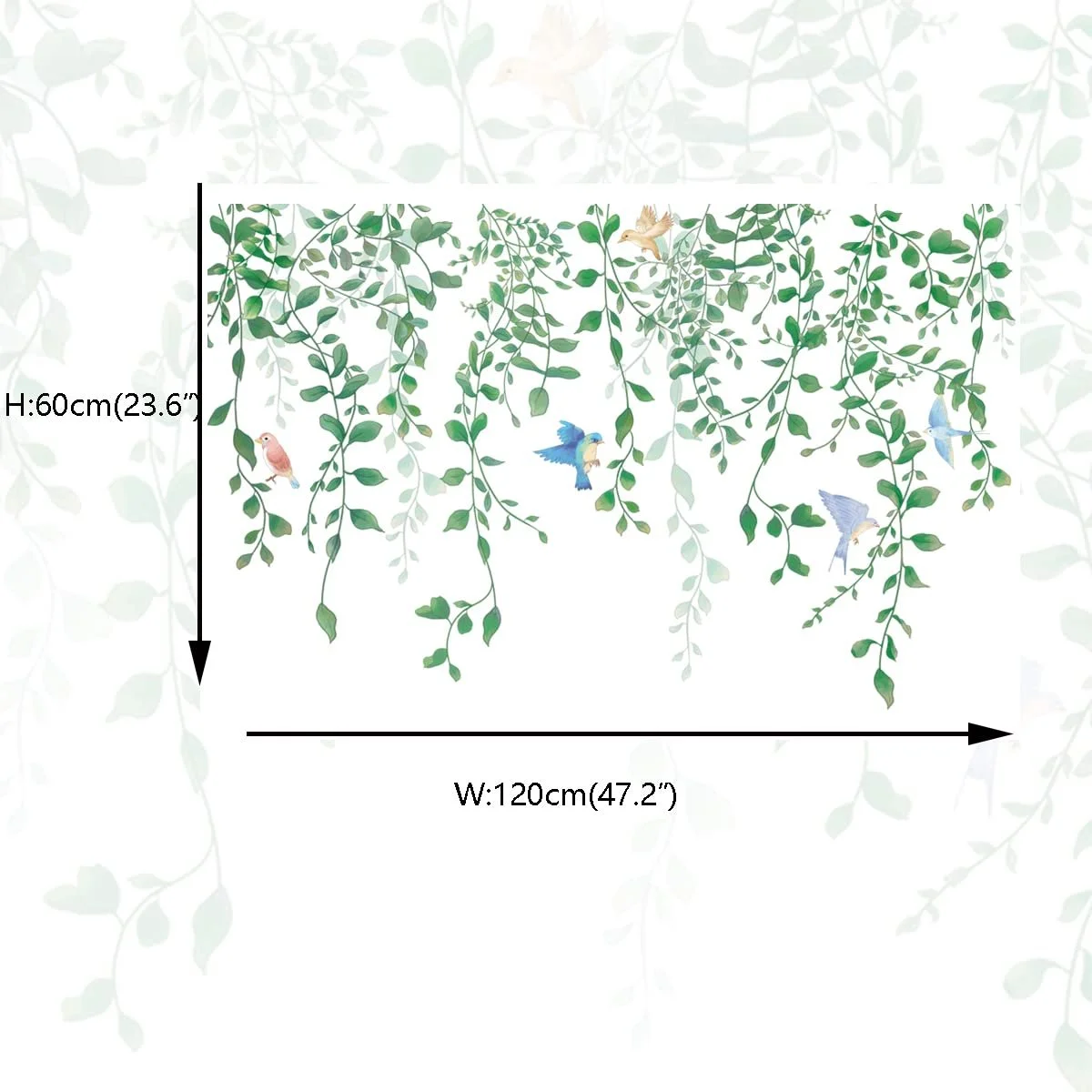 Наклейка на стіну Runtoo Рослини та птахи вінілова, фото №4 Наклейка на стіну Runtoo Рослини та птахи вінілова, фото №4