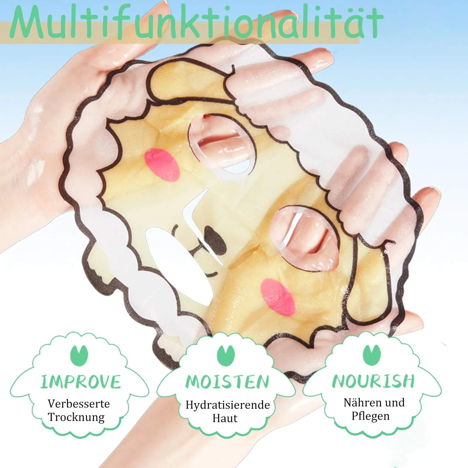 Тканевая маска для лица Soleneva с ниацинамидом, 8 штук - набор из 4 типов масок для лица для женщин, набор листовых масок для ухода за кожей для девочек-подростков, маска с гиалуроновой кислотой, подходит для всех типов кожи, фото №3