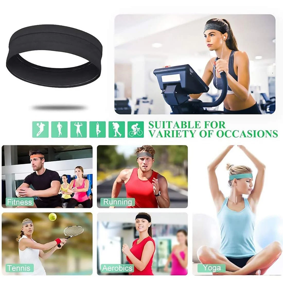 Тонкі літні пов'язки на голову NTRUXZP, 6 шт., спортивні, фото №5