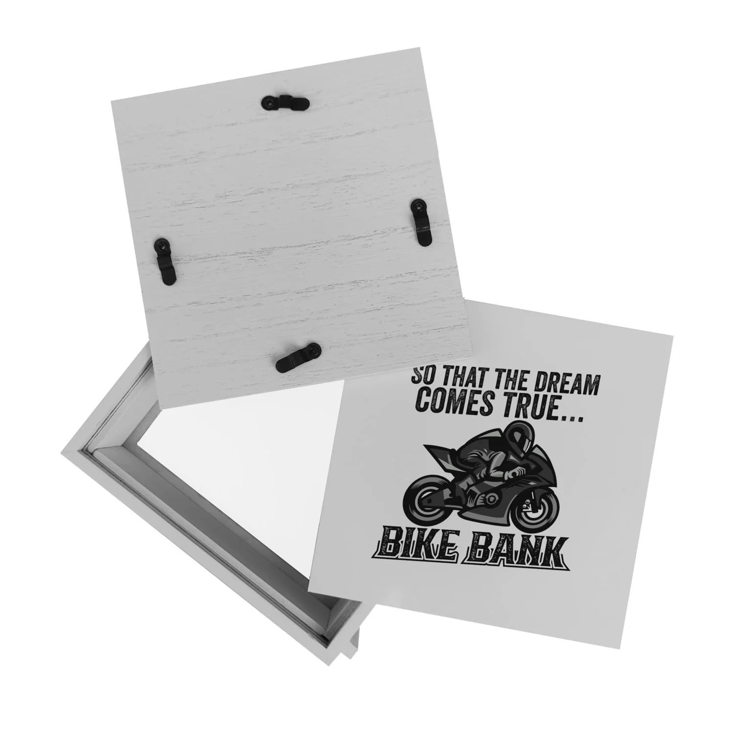 Скарбничка-рамка Bike Bank дерев'яна з написом та мотоциклом, фото №8