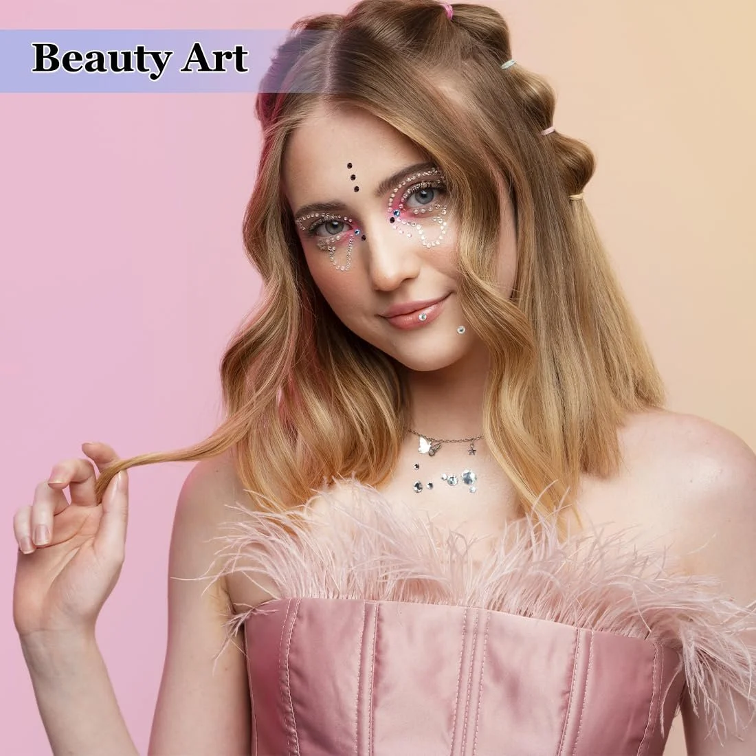 Стразы Самоклеящиеся FUKPO, 400 шт, Разноцветные, фото №4