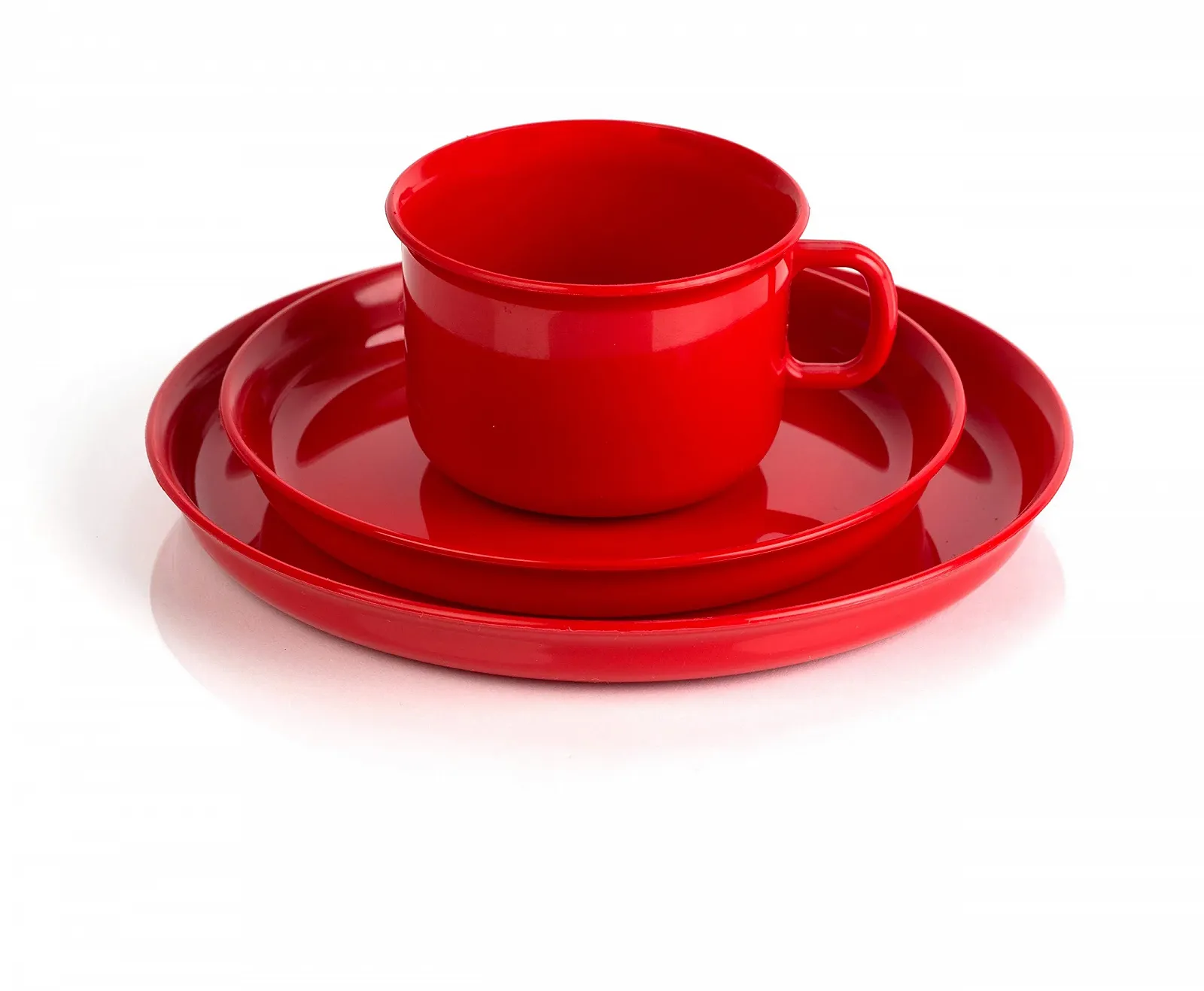 Набір дитячого посуду Kimmel Чашка, Блюдце та Тарілка 21-000-2253 Пластик Червоний, фото №1