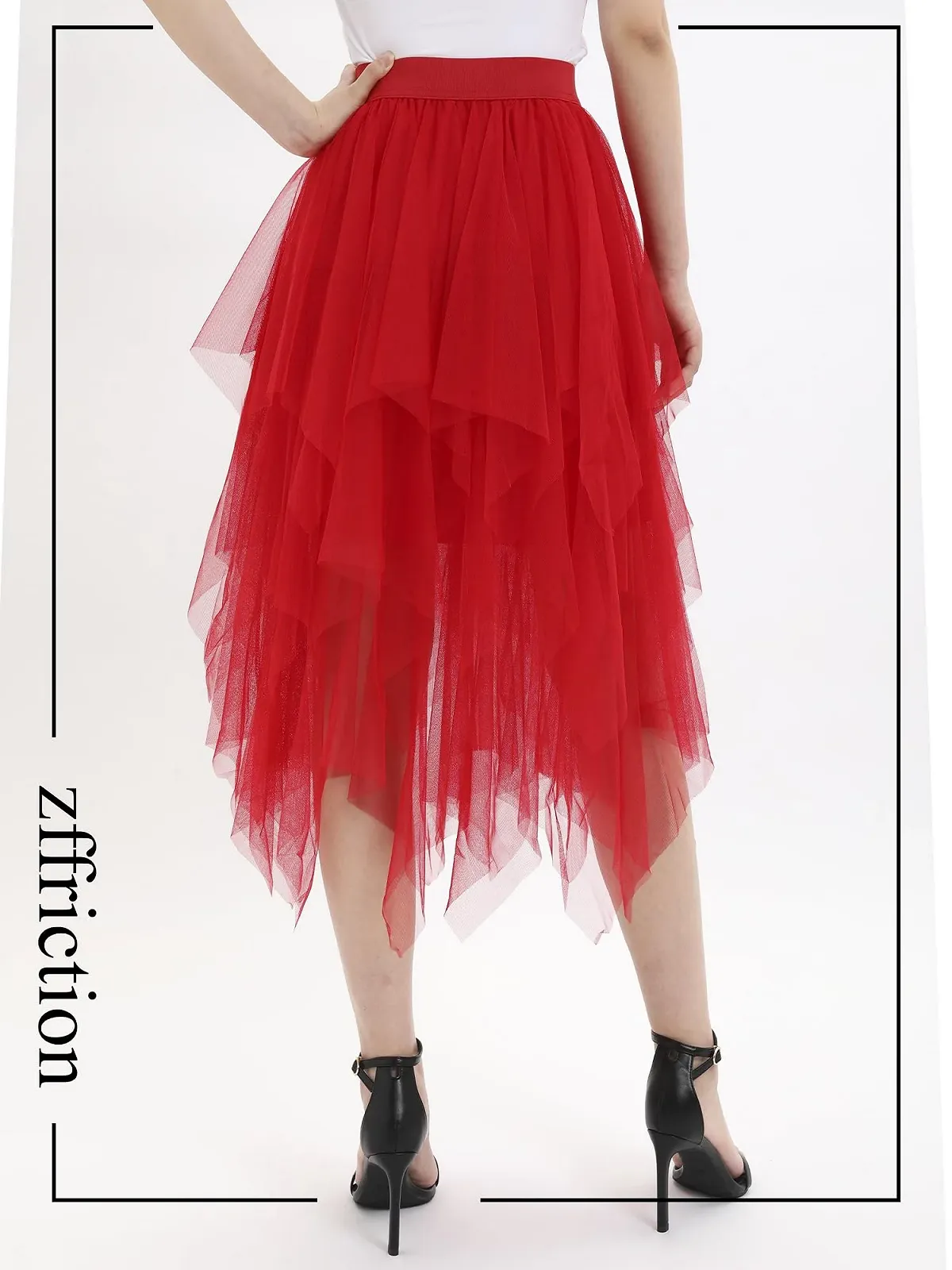 Жіноча довга спідниця з тюлю Еластична талія А-силует, фото №5