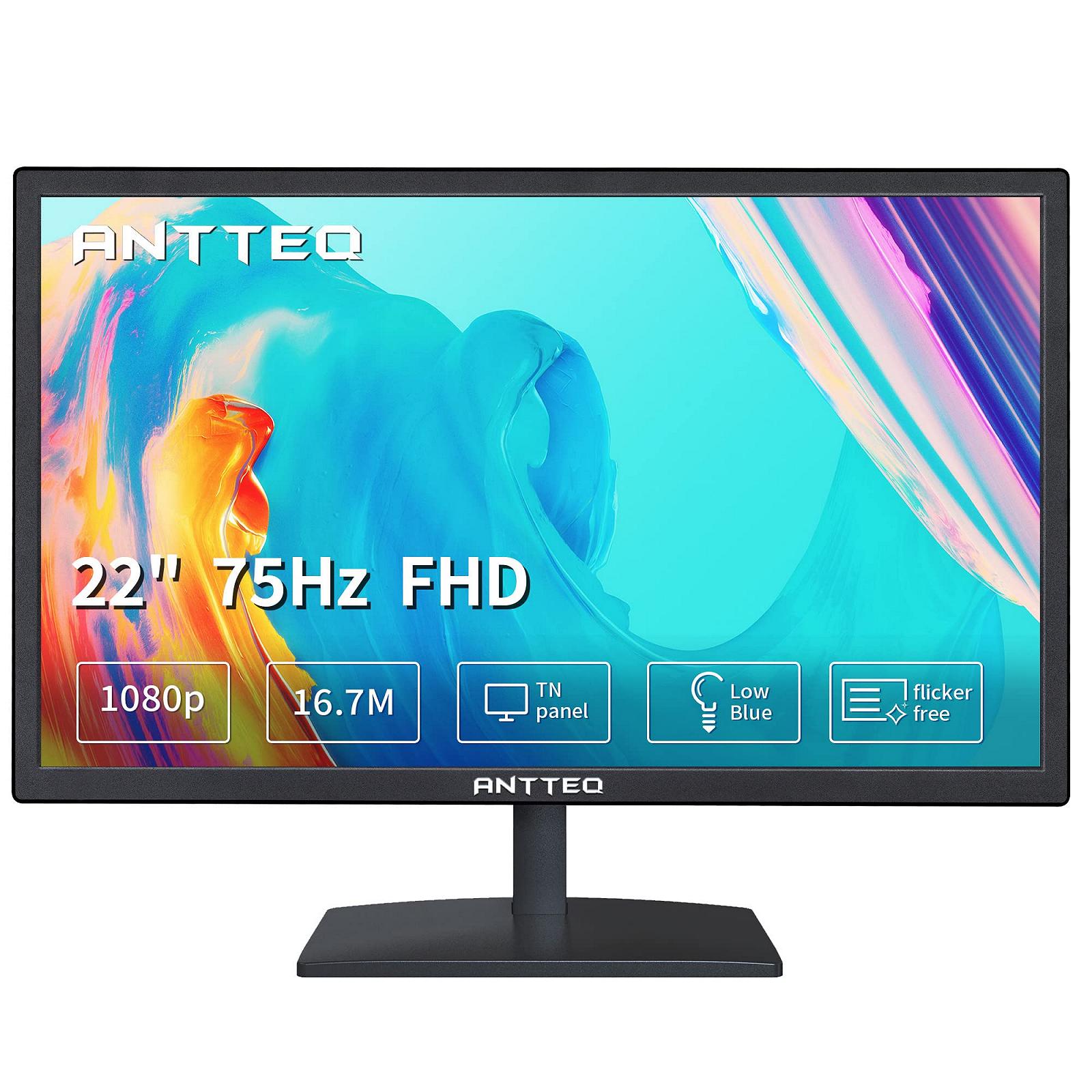 Монитор Antteq FHD 1080p 75Hz 22 дюйма Чёрный, фото №1